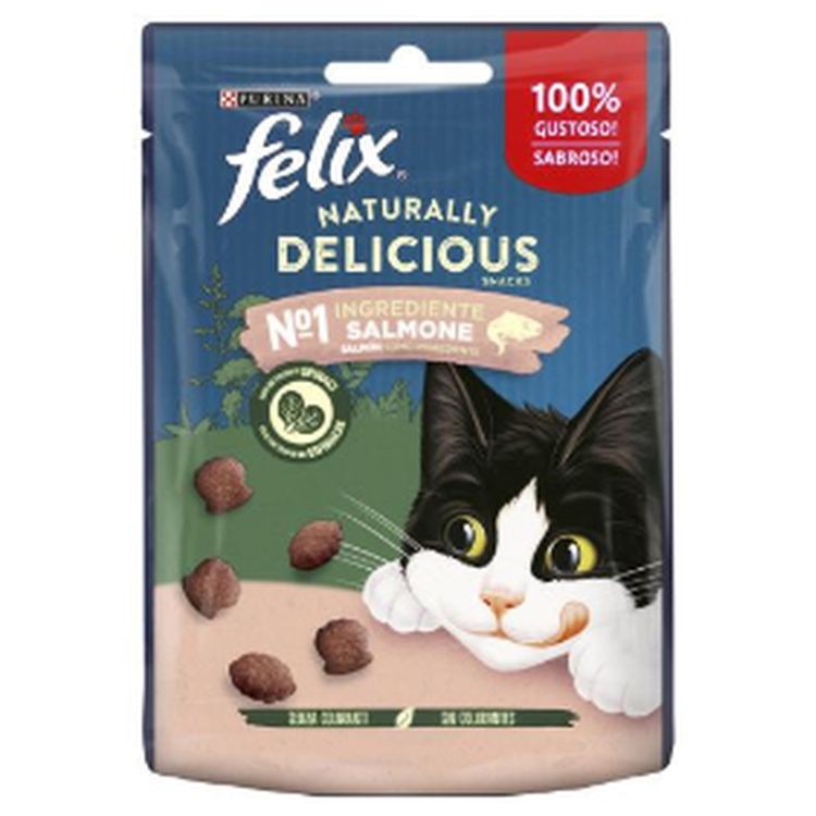 FELIX gato snack Naturally delicious salmon y espinac 50 gr