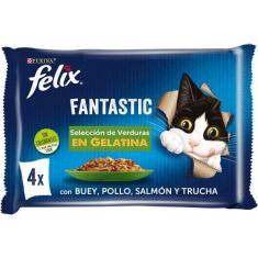FELIX gato adulto Fantastic seleccion verduras 4x85 gr