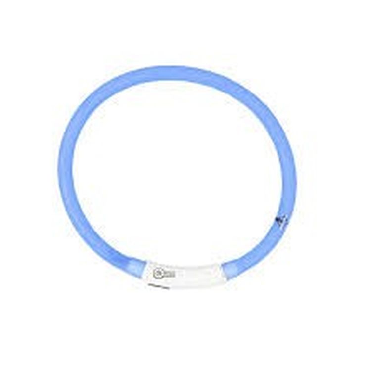 DUVO perro collar luz USB silicona azul
