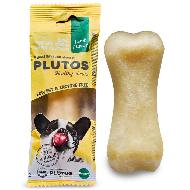 PLUTOS perro adulto snack hueso queso y cordero