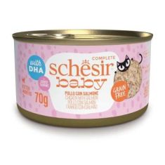 SCHESIR Baby gato filete pollo y salmón lata 70 gr