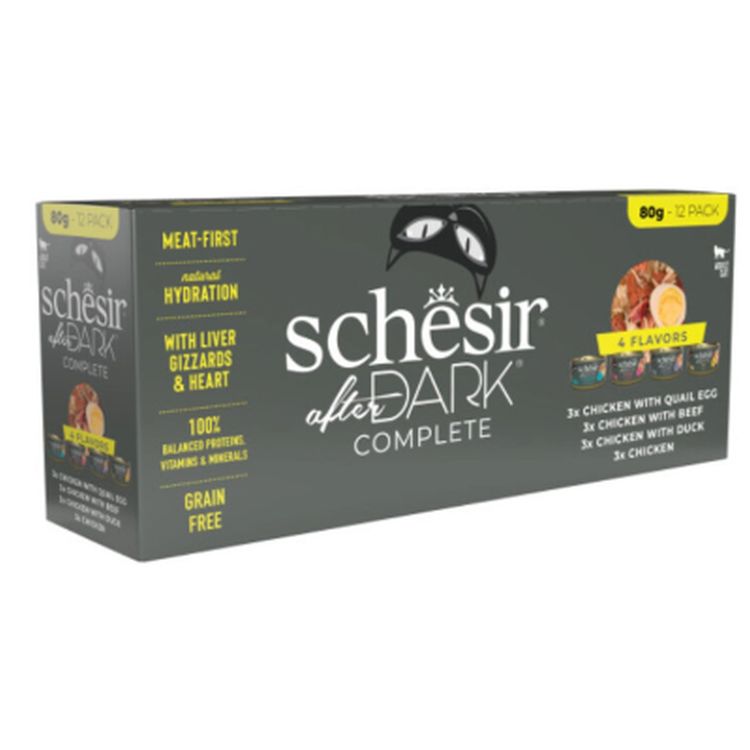 SCHESIR After Dark gato adulto filete pollo, ternera y pato 12x80 gr