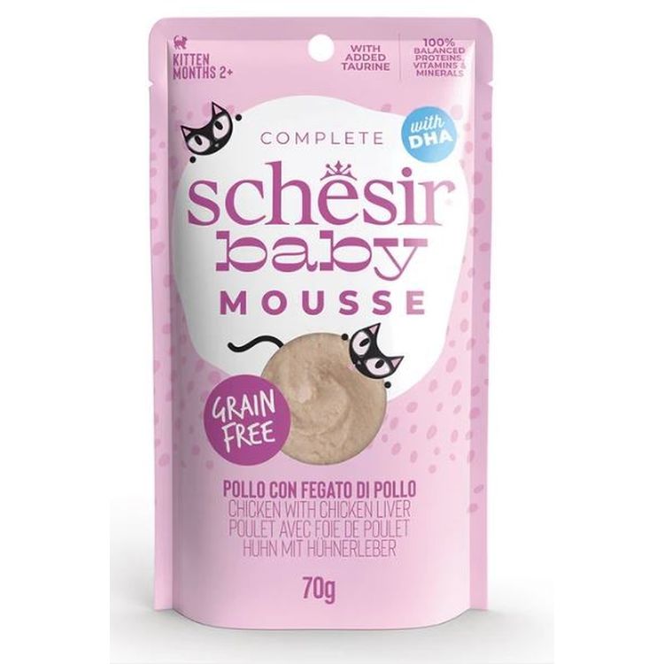 SCHESIR Baby gato hígado y pollo mousse pouch 70 gr