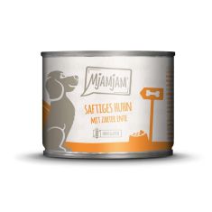 MJAMJAM perro adulto pollo, pato y mijo lata