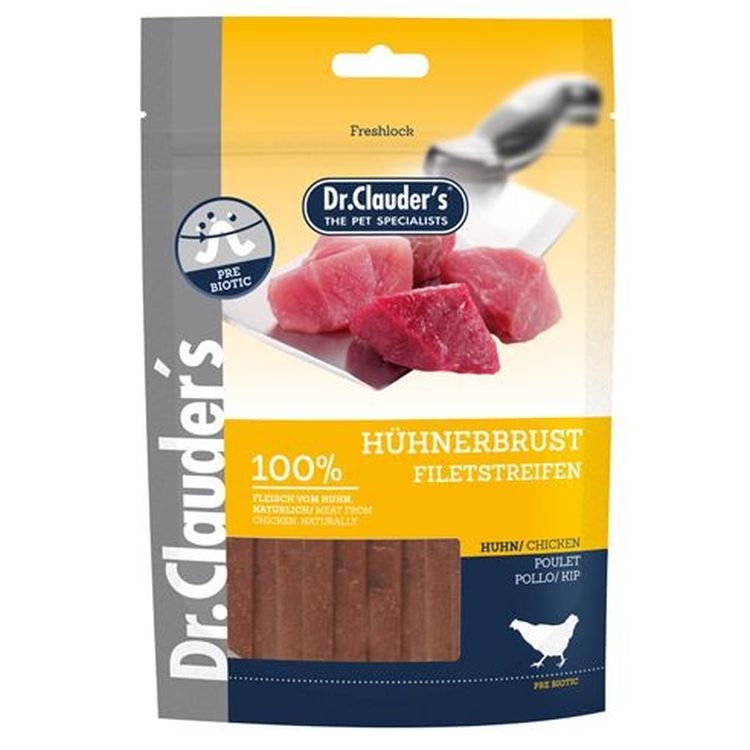 DR CLAUDER perro snack filete tiras pollo 80gr