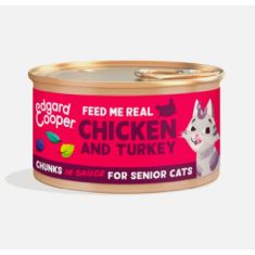 EDGAR&COOPER gato senior wet trocitos pavo y pollo lata 85gr
