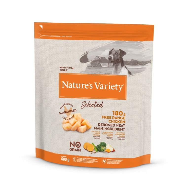 NATURES VARIETY perro adulto mini Selected pollo 600 gr
