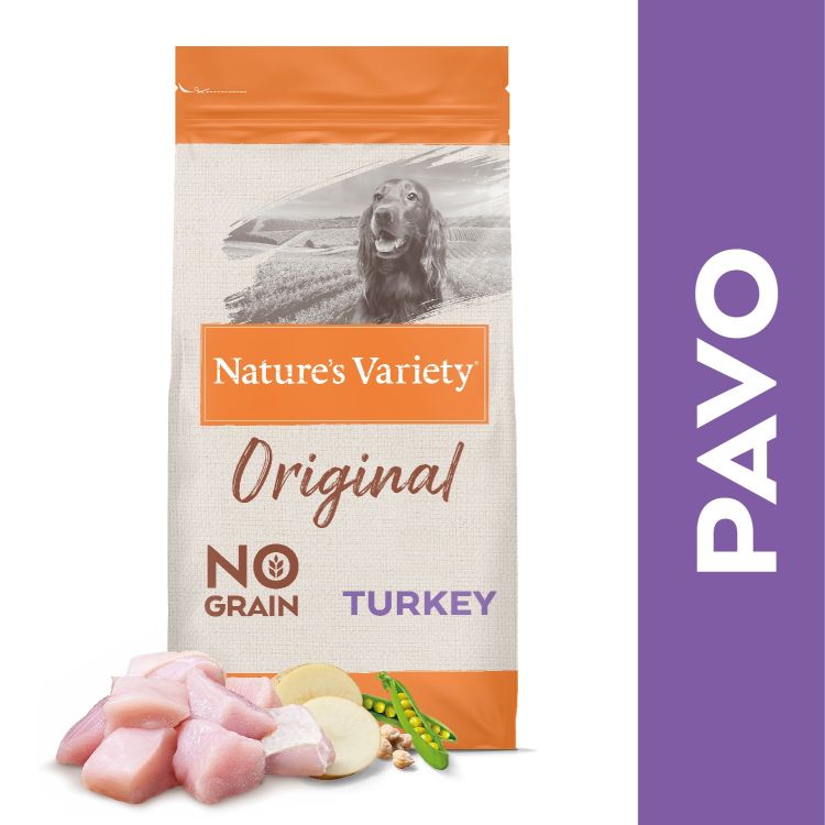 NATURES VARIETY perro adulto medium maxi Original no grain pavo