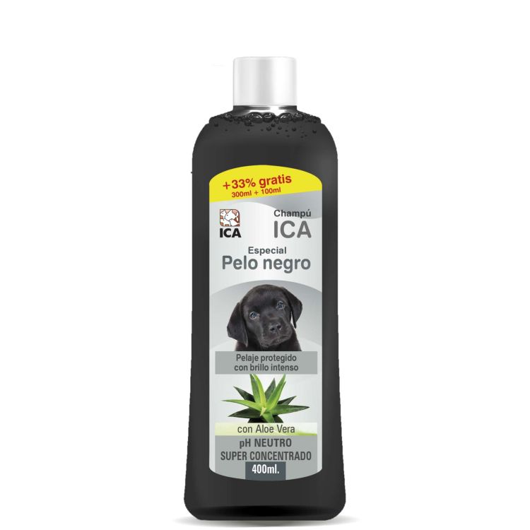 ICA perro champu pelo negro 400 ml