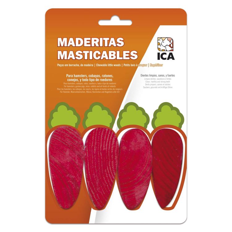 ICA roedor juguete maderitas zanahoria