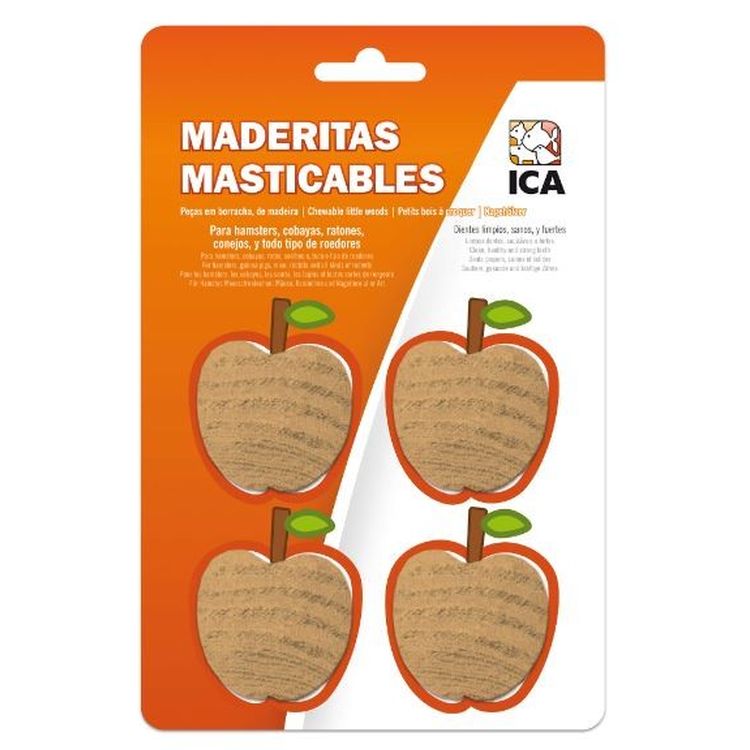 ICA roedor juguete maderitas manzana