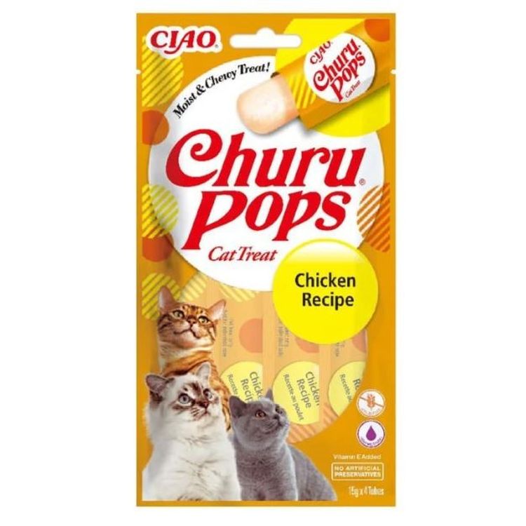 CHURU gato snack pops pollo 4x15 gr