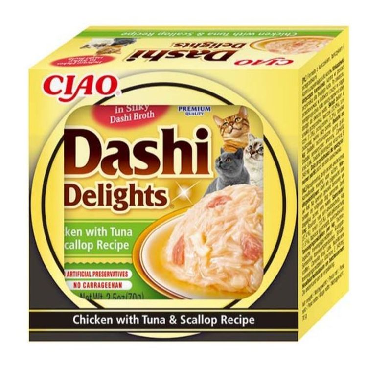 CHURU gato Dashi delight pollo atun y vieira