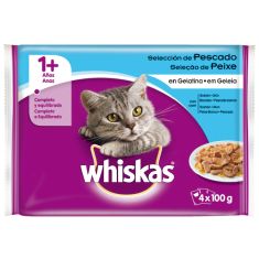 WHISKAS gato adulto Sabores del mar pouch 4x100 gr