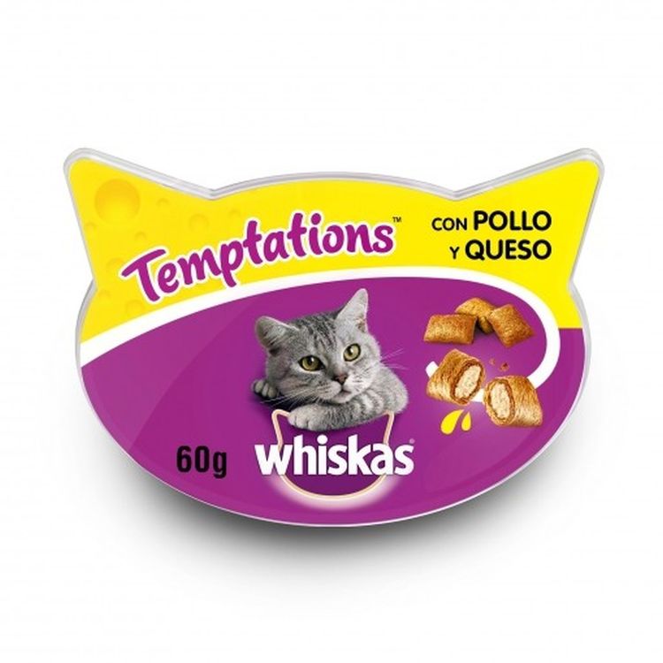 WHISKAS gato snack Temptations pollo 60 gr