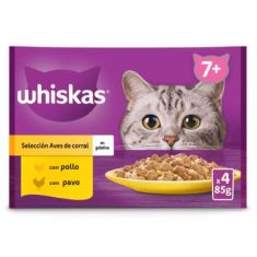 WHISKAS gato senior +7 pack Seleccion ave pouch 4x85gr