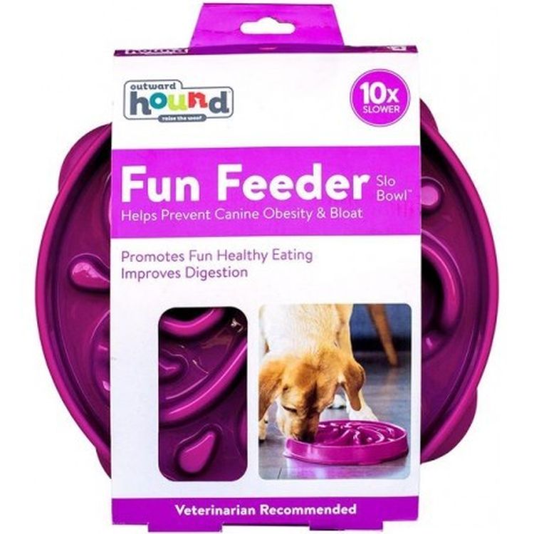 OUTWARD HOUND comedero Slow Morado