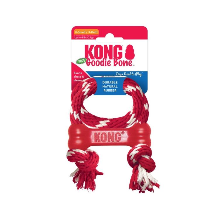 KONG perro juguete hueso goodie con cuerda talla xs