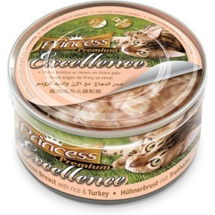 PRINCESS gato adulto Excelence pechuga pollo pavo lata 70gr